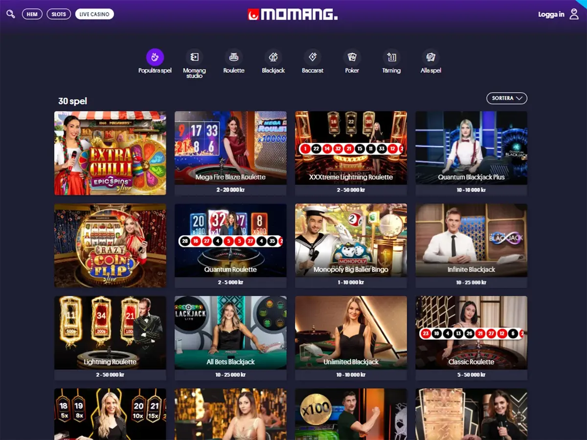 Momang Casino screenshot